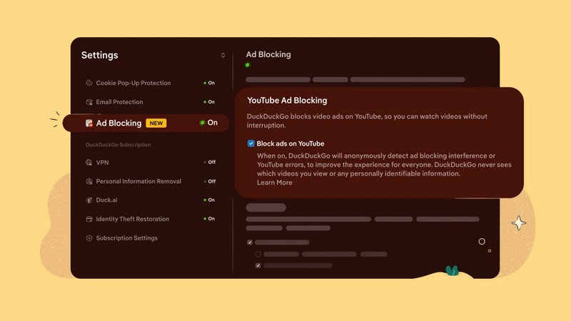 Pretraživač DuckDuckGo automatski blokira reklame na YouTube-u .